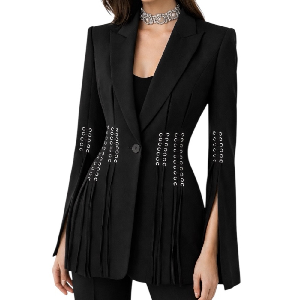 Stunning Lace Up Jacket The Lumiona